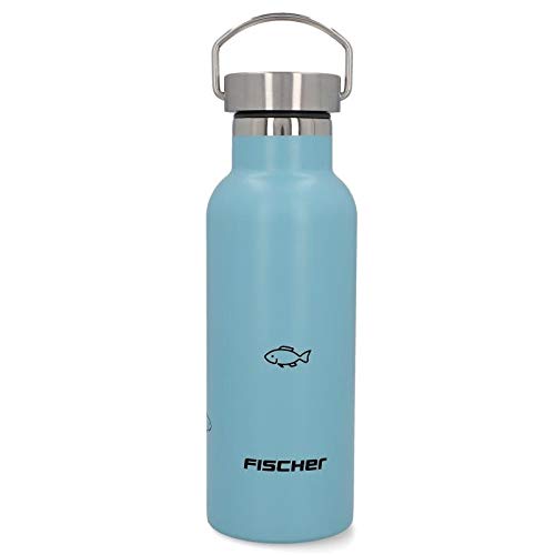 Fischer Borraccia In Acciaio Inox, 500 Ml, Per Bambini, Tappo A Vite, Per Alimenti, Colore: Blu