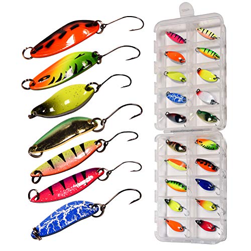 Thkfish 20 Pezzi Cucchiaino Esca Da Pesca Esche Artificiali Spinning Pesca Cucchiaini Jig Per Trota Lago