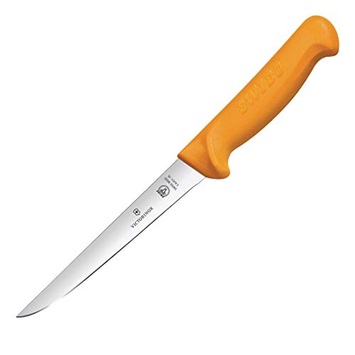 Victorinox, Coltello Disossatore Da Cucina Swibo, Lama Normale Da 18 Cm In Acciaio Inox, Nero