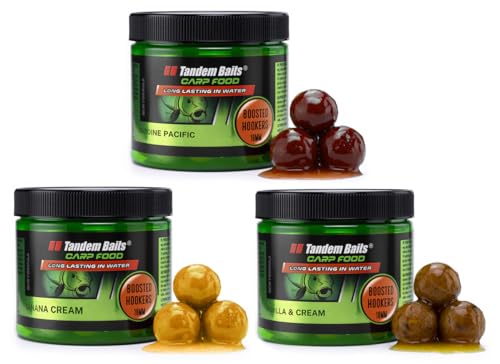 Tandem Baits Set Di 3 Carp Food Boosted Hookers Mix Di Gusta No 1 | Carpfishing Pesche Pesca Accessori | Alimentatore Per La Pesca Carpa | Pesca Acces