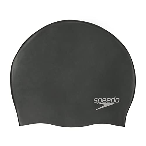 Speedo Unisex Adulto Plain Moulded Silicone Cap Cuffia Da Nuoto, Nero, Taglia Unica