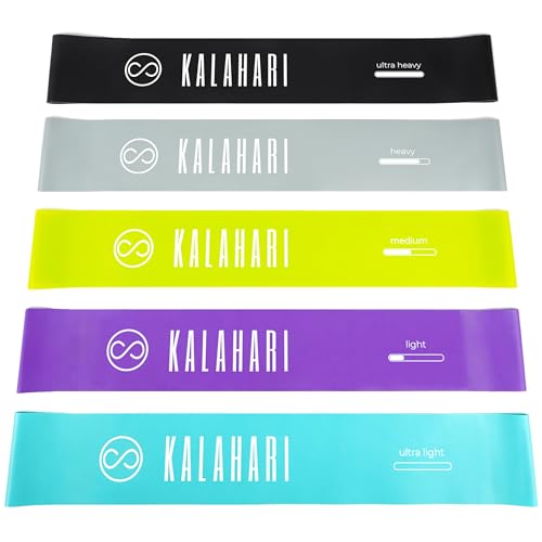 Kalahari Loop Bands Set Di 5 Più Ebook Esercizi In Italiano E Borsa – Elastici Fitness Con 5 Livelli Di Resistenza Per Allenamento Della Forza, Stretc
