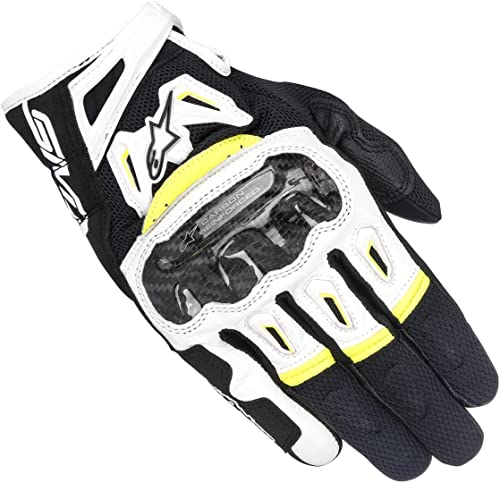 Alpinestars Smx-2 Air Carbon V2 Glove Nero Bianco Giallo Fluo Xl