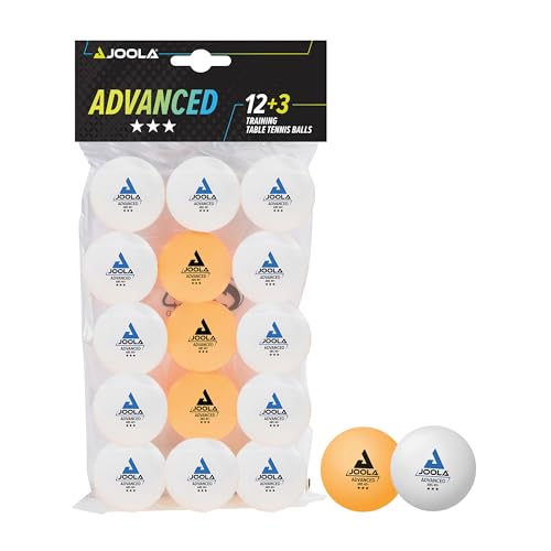 Joola 44206 - Palline Da Ping Pong A 3 Stelle, Per Allenamento Avanzato, Diametro 40 Mm, 15 Pezzi, Colore: Bianco/Arancione
