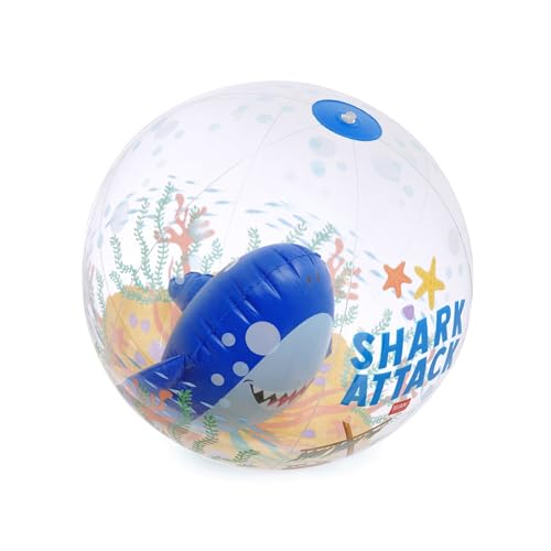 Legami - Palla Da Spiaggia Gonfiabile, Beach Ball, Pallone Gonfiabile In Pvc, Morbido Per Bambini, Palla Gonfiabile Per Feste Mare Con Squalo, Gonfiab
