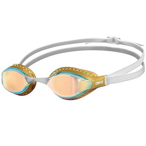 Arena Airspeed Mirror Occhialini Nuoto Da Gara Anti-Appannamento Unisex Adulto, Occhialini Piscina Con Ampie Lenti, Protezione Uv, 3 Ponti Nasali Inte