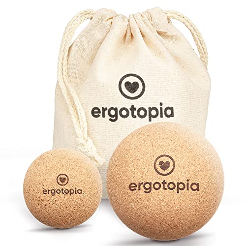 Ergotopia Sfera Per Massaggio Fasciale In Sughero Antibatterico E Resistente, Sfera Massaggiante Ecologica Per L'Automassaggio Mirato Dei Punti Trigge