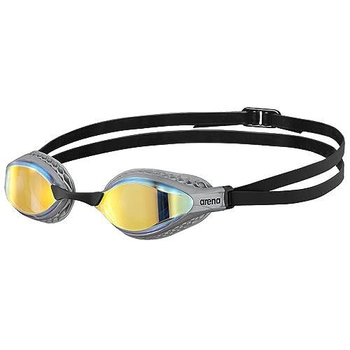 Arena Airspeed Mirror Occhialini Nuoto Da Gara Anti-Appannamento Unisex Adulto, Occhialini Piscina Con Ampie Lenti, Protezione Uv, 3 Ponti Nasali Inte