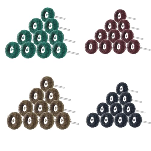 Hseamall 80Pcs Abrasivi Ruota Di Lucidatura Lucidatura Ruote Marrone 2,5 Cm Grana 80 150 Grana 240 300 Grana 80 Pezzi Per Utensili Rotanti