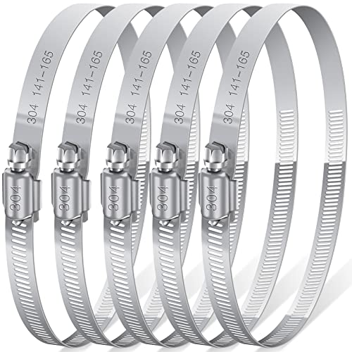 5 Stück Schlauchschellen Edelstahl, Jatiler 141-165Mm Schlauchklemmen Set Edelstahl, Schlauchschelle Einstellbare Schlauchklemme Für Waschmaschine, Ga