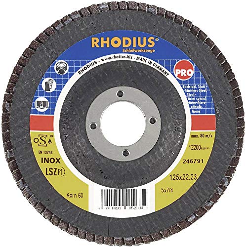 Rhodius 205583 - Disco Lamellare Lsz F1, Diametro 115 Mm, Diametro Interno 22,2 Mm, Grana 120, 1 Pezzo