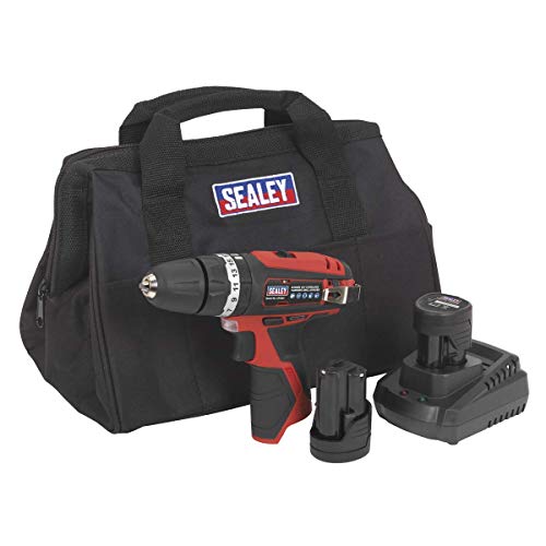 Sealey Cp1201Kit - Trapano A Percussione 12 V, 2 Batterie, 12 V, Rosso/Nero