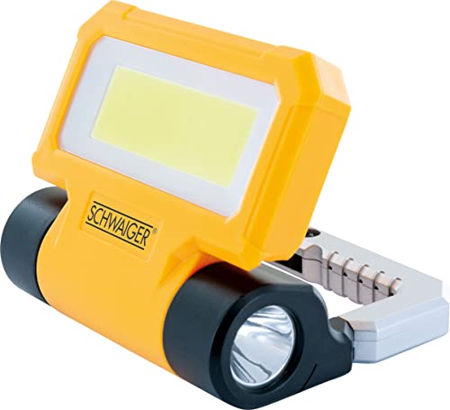 Schwaiger Wl213 - Lampada Da Lavoro Con Torcia A Gancio, Calamite, Faretto Da Lavoro, Lampada Da Lavoro, Lampada Da Lavoro, Batteria Girevole A 180°,