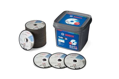 Bosch 100 Dischi Da Taglio Standard Per Metallo (Per Metallo, Acciaio, Lamiera, Diametro 115 Mm, Taglio Dritto, M14, Accessori Professionali)
