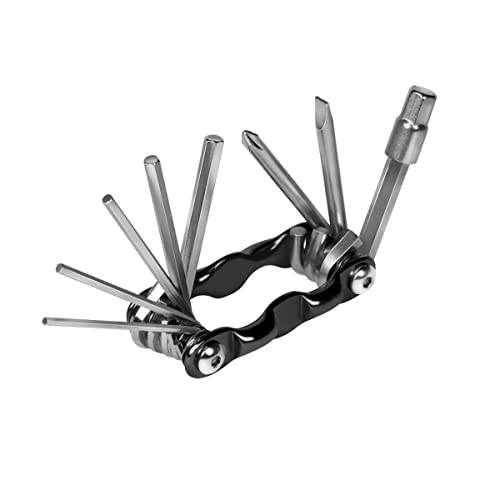 Logilink Wz0071 - Mini Utensile Pieghevole 9 In 1 Per Biciclette Con Chiave Esagonale (Chiave A Brugola) 22,534568 Mm, Ph1 Cacciavite A Croce (1,0 X 5