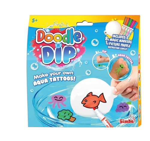 Simba-Doodle And Dip, Crea I Tuoi Tatuaggi Aqua, Tra Cui 8 Penne Magiche E Blocco Da Colorare, Per Bambini Dai 5 Anni In Su, 105953088