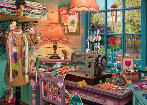 Ravensburger The Sewing Shed 12000334 - Puzzle Da 1000 Pezzi Per Adulti, Realizzato A Mano, Realizzato In Germania, Ogni Pezzo Si Adatta Perfettamente