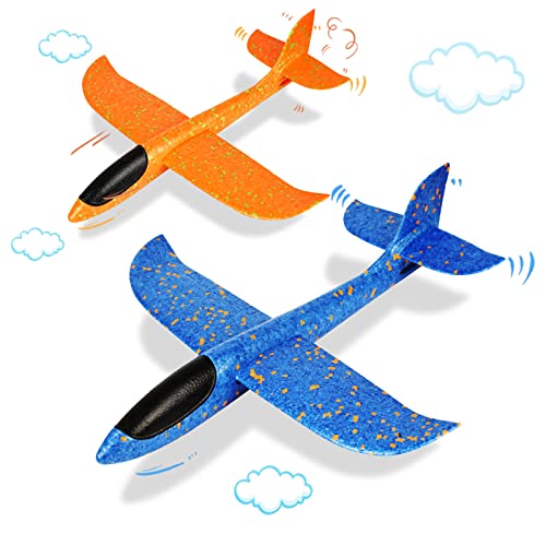 Vcostore Aereo Polistirolo Per Bambini - 2 Pezzi Aerei Polistirolo Da Lanciare Grande Aliante Sport All'Aperto Aereo Giocattolo Per Bambini E Adulti