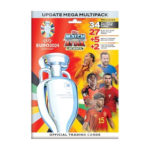 Topps Official Euro 2024 Match Attax - Update Mega Multipack (34 Nuove Carte Collezionabili !)