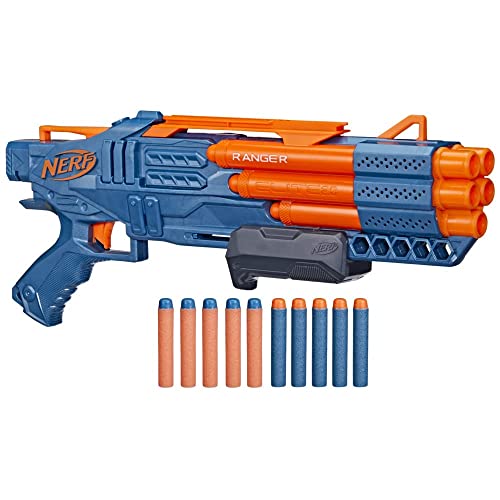 Nerf Elite 2.0, Blaster Ranger Pd-5, Raffica A 5 Canne, 10 Dardi Nerf Elite, Facile Da Usare, Portadardi, Azione A Pompa