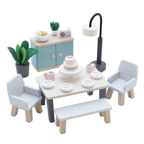 Le Toy Van - Wooden Daisylane Dining Room Dolls House Accessories Play Set For Dolls Houses , Dolls House Furniture Sets - Suitable For Ages 3+