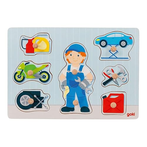 Goki- Encaje Mecánico No Aplica Giocattoli Impilabili, Multicolore, 57407