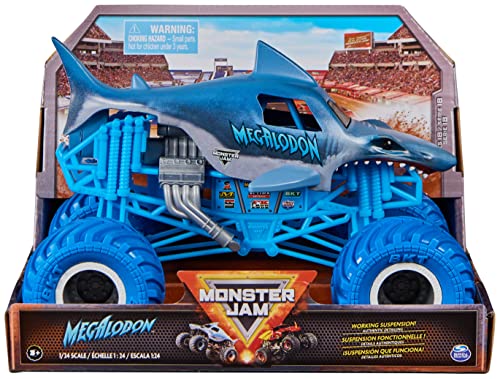 Monster Jam, Megalodon Monster Truck, Veicolo A Iniezione In Metallo Da Collezionare, In Scala 1:24, Giocattolo Per Bambini Per Ragazze E Ragazzi
