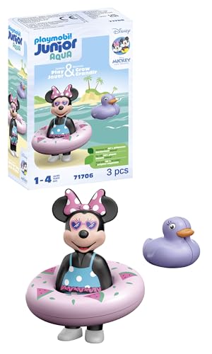 Playmobil Junior & Disney 71706 Minnie Con Salvagente, Include Salvagente E Anatra, Giocattolo Sostenibile Realizzato In Plastica A Base Vegetale, Gio