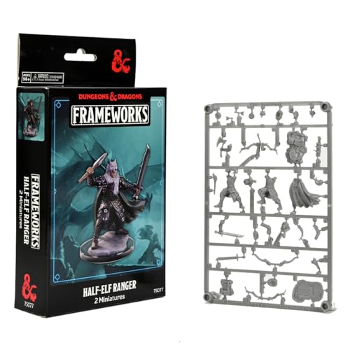 Dungeons & Dragons Frameworks: Wave 2A: Maschio Half-Elf Ranger - Non Verniciato, Smontato Su Sprue E Mini Personalizzabile | Wizkids D&D Figure
