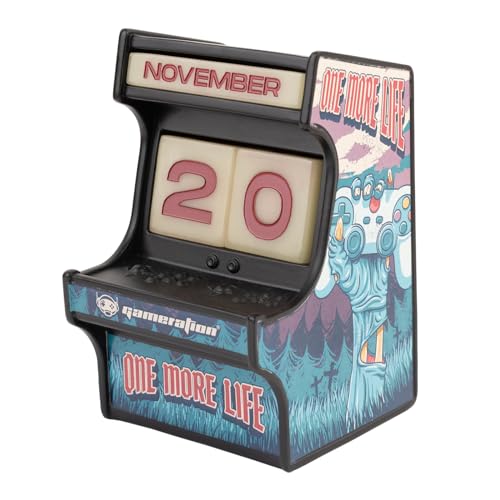 Grupo Erik Calendario Perpetuo Gamer Arcade Console, Calendario Da Tavolo Gaming, Mini Calendario Perpetuo 7.5 X 11.5 X 7.5 Cm, Gamer Gadget, Accessor