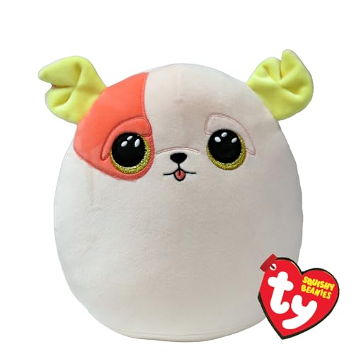 Ty Squishy Beanies - Patch Il Cagnolino, Morbido Cuscino Di Peluche Con Occhioni Oro Glitter, Idea Regalo Per Grandi E Piccini, Tutti Da Collezionare