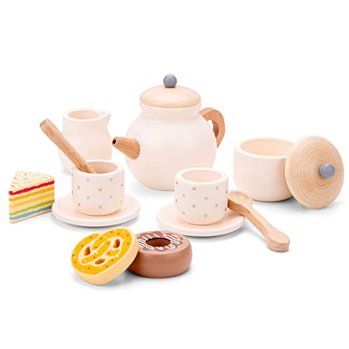 New Classic Toys Set Da Tè In Legno, Colore Beige, 116 X 80 X 97Mm, 10619