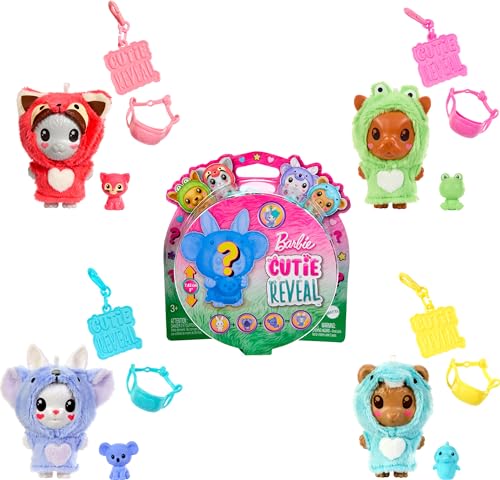 Barbie Cutie Reveal - Costume A Tema Animale Domestico E Accessori Con 5 Sorprese, Tra Cui Mini Animale Domestico, Cambio Colore E Clip