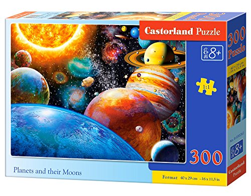 Castorland- Puzzle Planets And Their Moons Da 300 Pezzi, Multicolore, B-030262