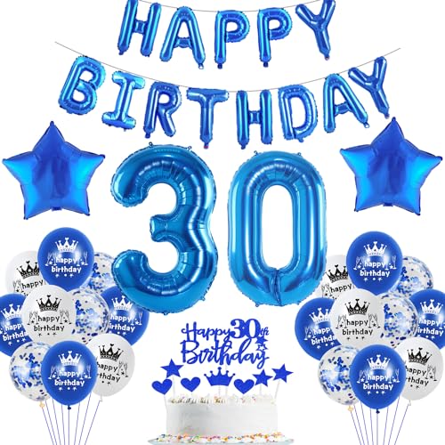 30° Compleanno Decorazione Blu Set Decorazione Compleanno Babbo Natale Blu Set 30 Anni Festa Compleanno Decorazione Blu 30 Anni Per Babbo Natale Happy