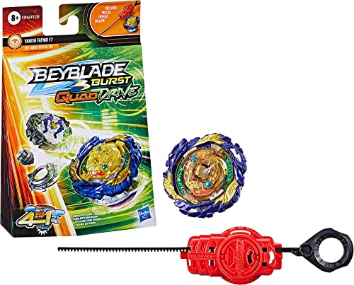 Beyblade Burst Quaddrive, Starter Pack Con Trottola Vanish Fafnir F7 E Lanciatore, Giocattolo Per Bambini