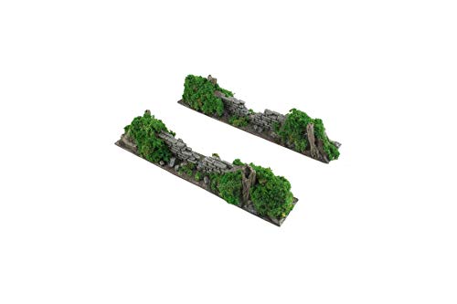 War World Gaming Battaglia Bocage 2 X Sezioni Di Siepe Con Muro Danneggiato - 28Mm Scala Normandia Seconda Guerra Mondiale Wargame Terrain Diorama Min