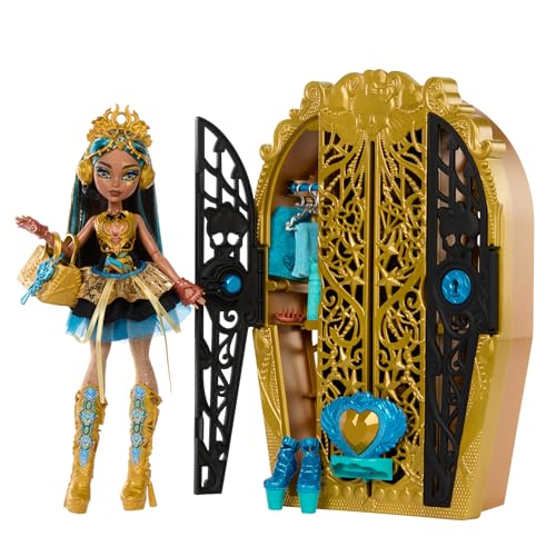 Monster High Segreti Da Brivido - Cleo De Nile Misteri Mostruosi, Set Con Bambola E Guardaroba, 19 Accessori E Capi D'Abbigliamento A Sorpresa Inclusi