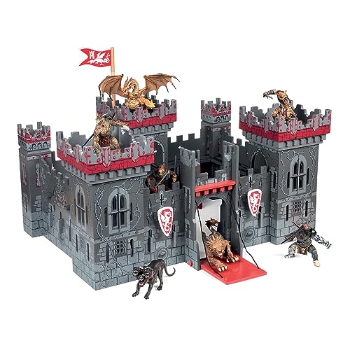 Papo 60052 Monde Fantastique Figurine Accessori-Castello Dei Mutanti, Colore Rosso-Grigio, 15 X 5 X 11 Centimètres
