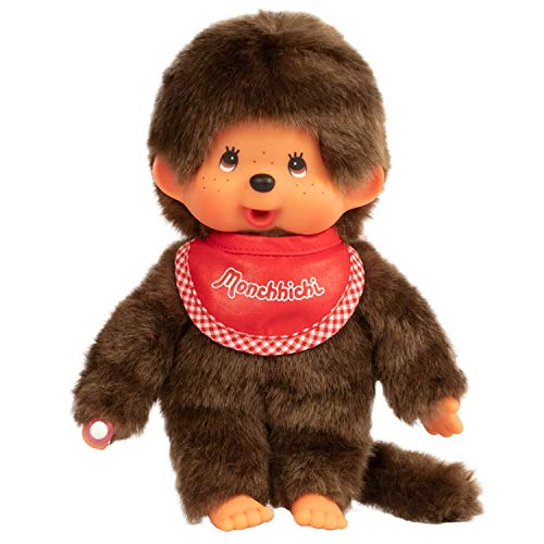 Monchhichi Bandai Peluche - Maschietto Bavaglino Rosso 20 Cm - 25501