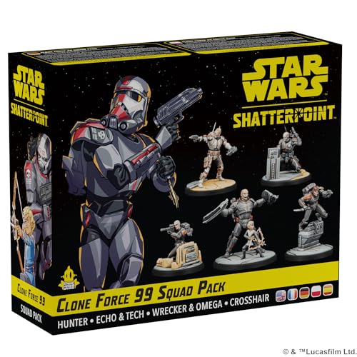 Star Wars Shatterpoint Clone Force 99 Squad Pack - Gioco Di Miniature Da Tavolo, Gioco Di Strategia Per Bambini E Adulti, Età 14+, 2 Giocatori, 90 Min