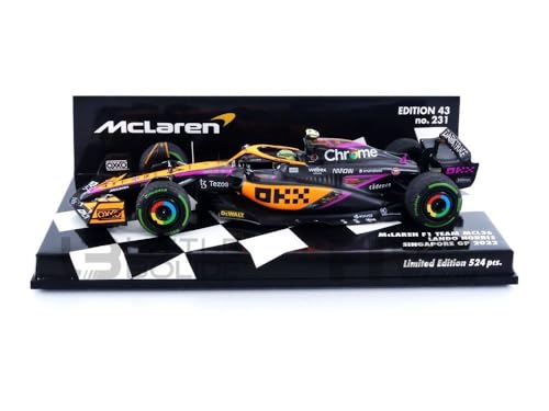 Minichamps 537226004 - Mclare. F1 Team Mcl36 Lando Norris Singapore Gp 2022 - Scala 1/43 - Modello Da Collezione