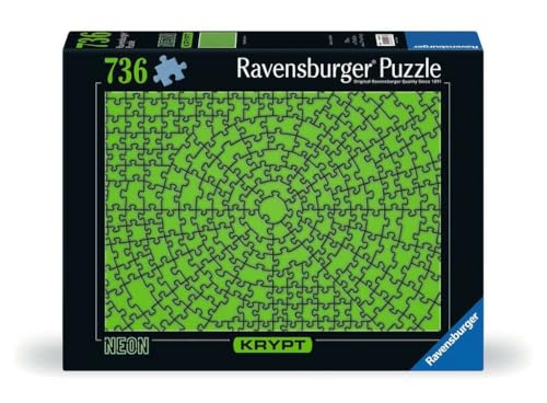 Ravensburger 12000276 - Krypt Neon Green - Puzzle 736 Pezzi – Puzzle Adulti E Ragazzi Da 14 Anni, Puzzle Difficile