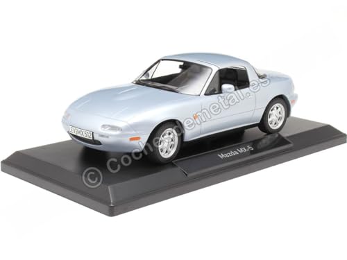 Motor City Classics- Mazda Mx-5 1989 Silver 1:18 Miniatura, 188023