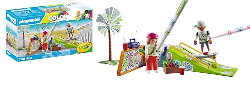 Playmobil Color 71515 Skatepark, Acrobazie Audaci Con Lo Skateboard, Con Pennarelli Lavabili, Giocattolo Per Bambini Dai 6 Anni In Su