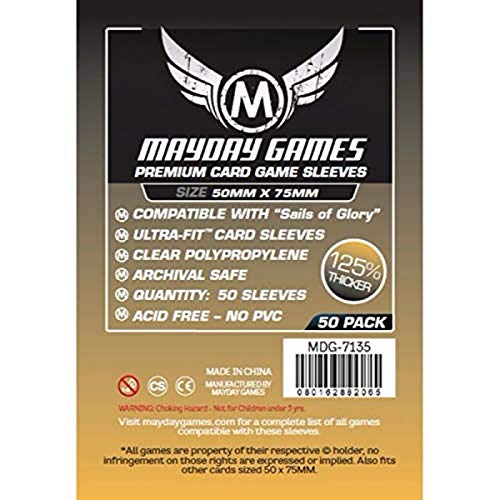 50 Mayday 50 X 75 Sails Of Glory Premium Card Sleeves Board Game