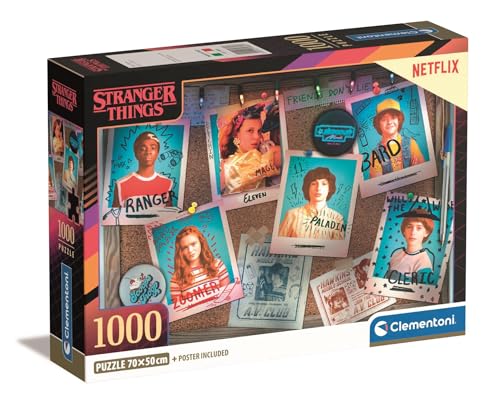 Clementoni Puzzle Stranger Things 1000 Pezzi - Puzzle Per Adulti 14-99 Anni Made In Italy 39860