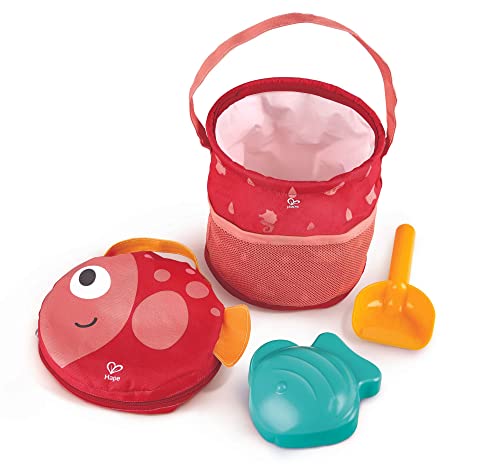 Hape- Set Da Gioco Sand Toys-Giochi Secchiello Pieghevole Con Paletta Per La Spiaggia, Multicolore, Medium, 87-4093