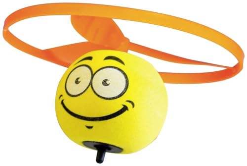 Paul Günther 1638 - Trottola Volante Spin Ball Con Motivo Smiley, Incluso Starter, Per Bambini A Partire Dai 4 Anni, Vola E Gira Dopo L'Atterraggio, R