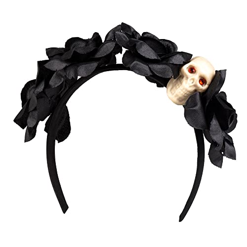 Boland 97007 - Cerchietto Dia De Los Muertos, Diadema Con Teschio E Fiori, Giorno Dei Morti, Festa Messicana, Accessorio Per Costumi In Maschera, Cost
